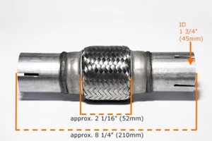 Universal Flexrohr Flexstück Flammrohr Hosenrohr Auspuff Rohr 45x100 / 210MM - Bild 1 von 3