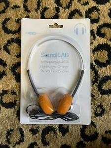 SoundLab Lightweight Orange Stereo Headphones - Picture 1 of 2