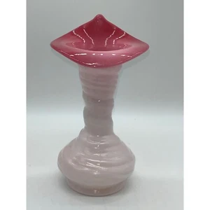 Jack ottico a spirale vintage Fenton in vaso pulpito bianco rosa vetro incassato - Foto 1 di 4