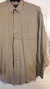 YSL Mens LRG Tan button shirt long sleeve Yves Saint Laurent Black label PERFECT - Picture 1 of 4