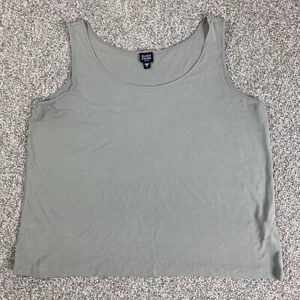 Eileen Fisher 100% Silk Gray Stretchable Sleeveless Tank Top Womens 1X - Picture 1 of 10