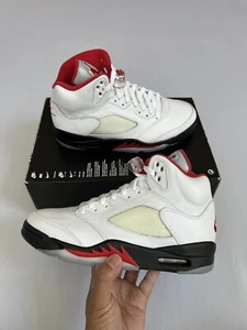 Nike Air Jordan 5 Retro Fire Red 2020 White Red DA1911-102 Men’s 7 Women’s 8.5 - Picture 1 of 5