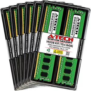 192GB 12x 16GB PC4-2666 RDIMM Supermicro 1029P-NEL32R 6019P-ACR12L+ Memory RAM - Picture 1 of 3