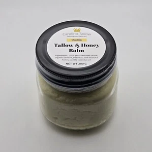 Vanilla- Tallow and Honey Balm (100% grass-fed), 8oz Jar (200g) - Picture 1 of 2
