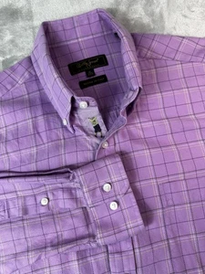 Bobby Jones Collection Hemd Herren XL Lila Fensterscheibe Button Down Gewebt Italy - Bild 1 von 10