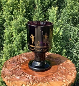 Rare Antique MOSER Czech Bohemian Amethyst Glass Chalice Goblet C1850 - 841 gr. - Picture 1 of 10
