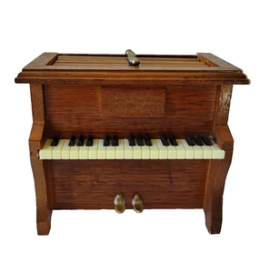 Vintage Holz Klavier Untersetzer Halter 6 Stück Kork Untersetzer Set Pianist - Bild 1 von 13