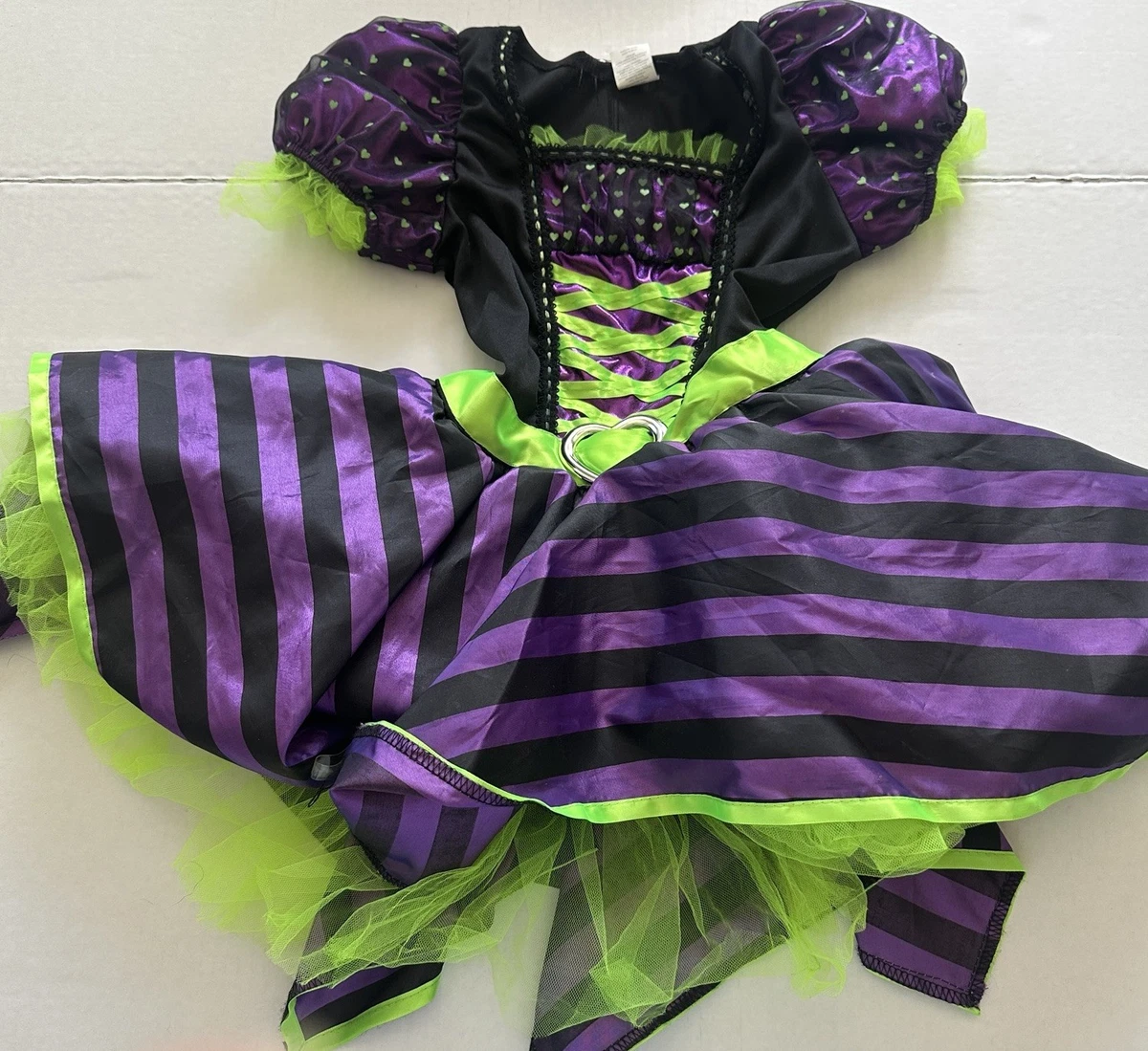 Hexen-Kostüm Für Mädchen „Superstar Purpy“ – Buntes Kinderkostüm In Größe L (Karneval, Halloween)