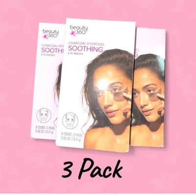 5 Pack - Beauty 360 Eye Masks Unisex Size 6 Count Charcoal Hydrogel Soothing - Image 1 of 4