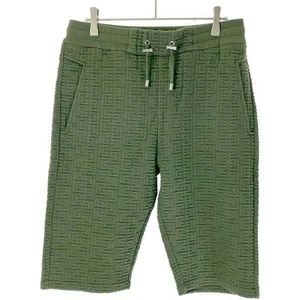 BALMAIN Monogram Embossed Shorts OA003J296 Green S Used MESC-0 - Picture 1 of 4