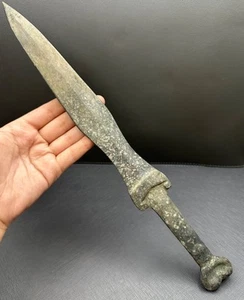 Wonderful Rare Ancient Roman Old Bronze With Patina Unique Dagger Sword - Picture 1 of 5