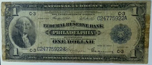 1918 $1 Federal Reserve Bank Note Philadelphia Fr- 715 Green Eagle C24775922A - Picture 1 of 6