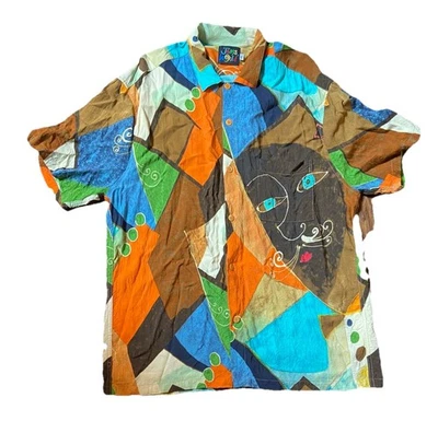 Vintage Jams World Shirt Picasso Abstract Art Rayon Men's XL USA - Image 1 of 3