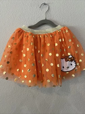 Sanrio Hello Kitty NARANJA Tutú Falda con Falda Forro Disfraz Halloween Talla 5 Foto 1 de 4