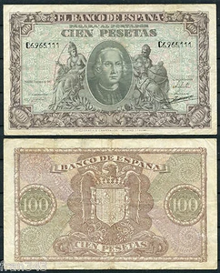 100 pesetas Enero año 1940 Colón MBC- SPAIN Pick 118 a VF- - Imagen 1 de 1
