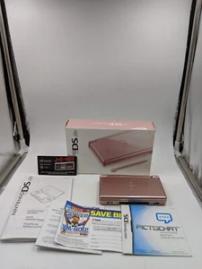 NDC - Nintendo DS Lite Metallic Rose (CRACKED HINGE) MATCHING SERIAL #'S - Picture 1 of 12
