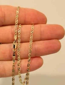 14k Gold Tri-color Star Valentino Chain Cadena - Picture 1 of 4