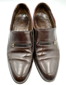 Florsheim Dress Shoes Brown Leather Loafer Mens 7 D - Picture 1 of 9