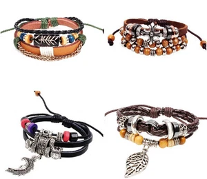 Damen Herren Charme Armband Bracelet Vintage Surferarmband Geschenk Urlaub WOW - Picture 1 of 3