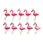 10PCS/Lot Alloy Enamel Flamingo Charms Pedants Crafts DIY Jewelry Findings Gi`uk