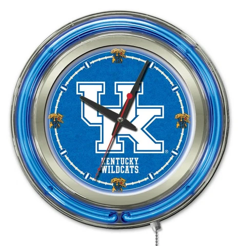 University of Kentucky "UK" Clock w/ Double Neon Ring Cover