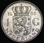 Netherlands ~ 1965 ~ 1 Gulden ~ 72% ~ Au ~ Quality WorldCoin ☘️ Silver -#429 ☘️