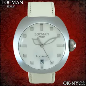 LOCMAN LUNA Ref 041 Watch Leather Strap W/R 3 ATM Date Aluminum Case 41 mm - Picture 1 of 10