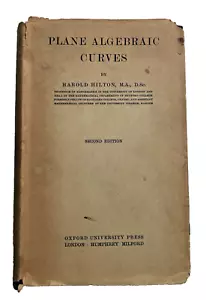 1932 Plane Algebraic Curves Hardcover Dust Jacket 2nd Edition Oxford Univ Press - Picture 1 of 22