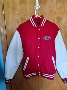 VTG NHRA 80s Rennoc Patched Varsity Letterman Jacket Made in USA Sz M - Picture 1 of 9