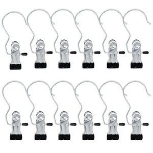 Wäscheklammern für Kleidung Hängestiefel Handtücher Chrom Stifte Kleiderbügel (12er Set) - Bild 1 von 4