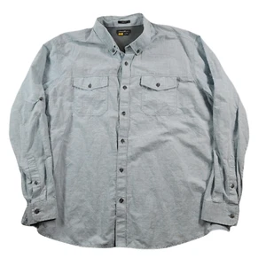 Eddie Bauer Vented Shirt Mens 2XL Blue Green Linen Blend Stretch Fishing Outdoor - Picture 1 of 10