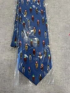 Alynn Neckwear Men's Necktie Tie Silk Satin Racing Colors Jockey 57" Blue - Picture 1 of 4