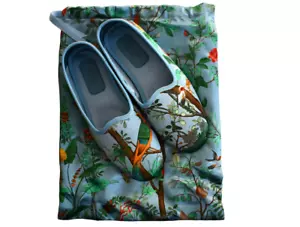 🆕️ Auth GUCCI TIAN-Printed SILK Satin Women's Slip-on Slipper Shoes EUR-38 US-8 - Picture 1 of 14