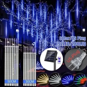 LED Meteor Shower Lights Waterproof Falling Rain Icicle Outdoor Christmas Decor - Picture 1 of 20
