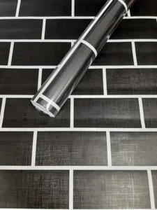 10m x45cm selbstklebende Folie Tapete dekor Folien Steine schwarz 3066 D1 - Bild 1 von 1