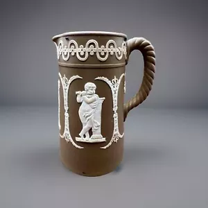 "Antica brocca/brocca in diasperware marrone e bianco DUDSON, 6"" - Foto 1 di 8