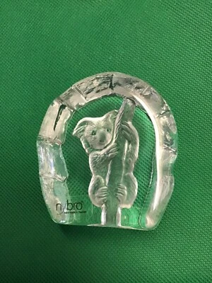 Nybro Crystal Paperweight Hand Made Sweden KOALA signed Perfect with label - image 1 of 4