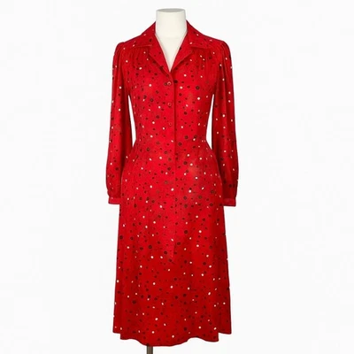 Vestido de Lunares Vintage Hecho en Unión Dama Windsor Talla 16 Hecho en EE. UU. Foto 1 de 4