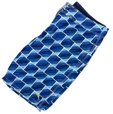 Tommy Bahama Relax Board Shorts 38 XL Bañador Sin Forro Estampado Geométrico Azul Foto 1 de 4