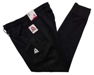 Reebok #11853 NEW Men's Slim Elastic Waist Drawstring Mesh Jogger Pants - Image 1 of 3