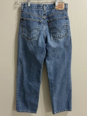 Levis 550 Student Fit Jeans Size 28x28 Vintage Blue Denim Red Tab Relaxed Fit - Image 1 of 4