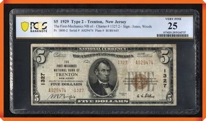 KC- Fr.1800-2 1st Mechanics NB of Trenton , NJ #1327 - VF 25 PCGS Banknote - Picture 1 of 3