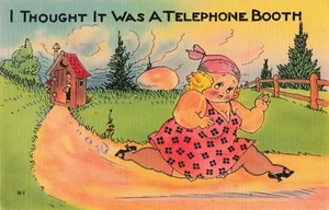 "I Thought It Was A Telephone Booth" Vintage PC Humor - Picture 1 of 2