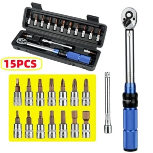 15X Torque Wrench Kit Bicycle Maintenance Repair Tool Ratchet Spanner Ratchet - Picture 1 of 9