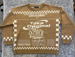 TAKA Original Tan Unisex Graphic Crewneck Sweater M Oversized Streetwear Hip Hop - Bild 1 von 9