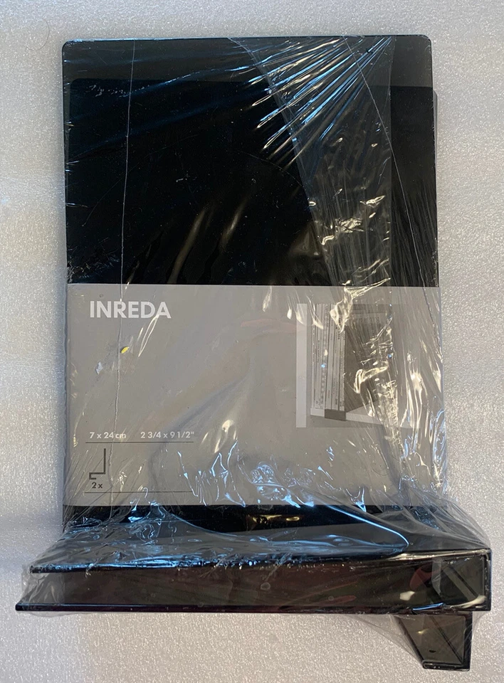 IKEA Inreda Bookends Shelf 2 Black With Lip 90133958