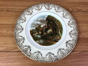 Fine Bone China Plate House Cattle River Scene - Picture 1 of 5