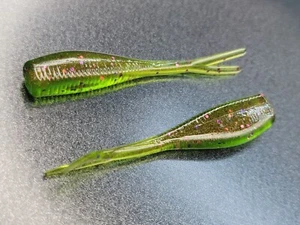 (20) - Trituradora de losas de 2" "verde caramelo" plantilla de mierda GRUBS PLANTILLAS DE CEBO CRAPPIE PANFISH - Imagen 1 de 3