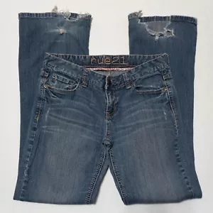 RUE 21 Blue Jeans size 7/8 Stretch Bootcut - Picture 1 of 9