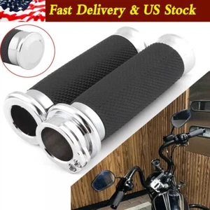 Motorcycle Handlebar Hand Grips Custom For Harley Road King Softail Sportster 1" - Picture 1 of 16